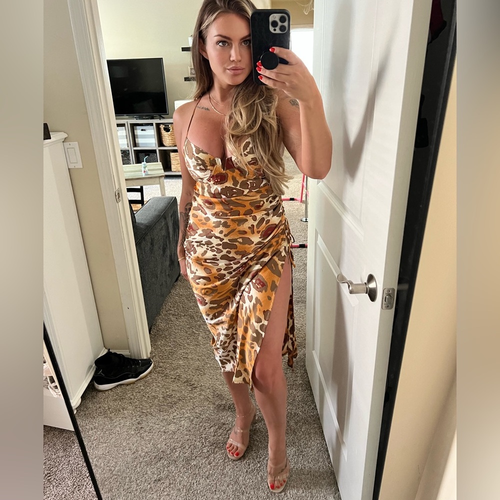 Silk midi dress